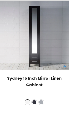 Sydney 15 Inch Mirror Linen Cabinet