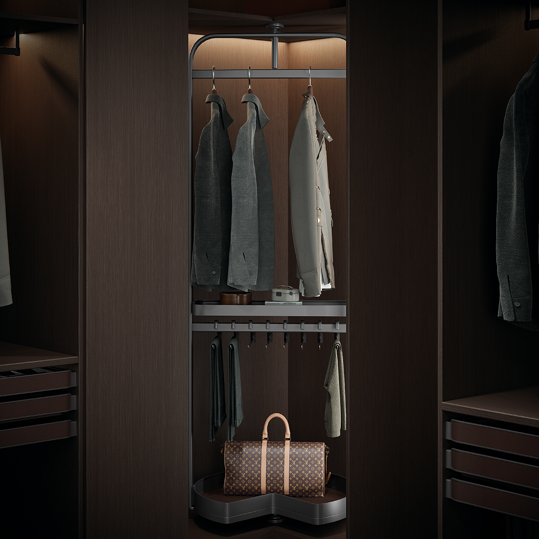Rotating Corner Closet System