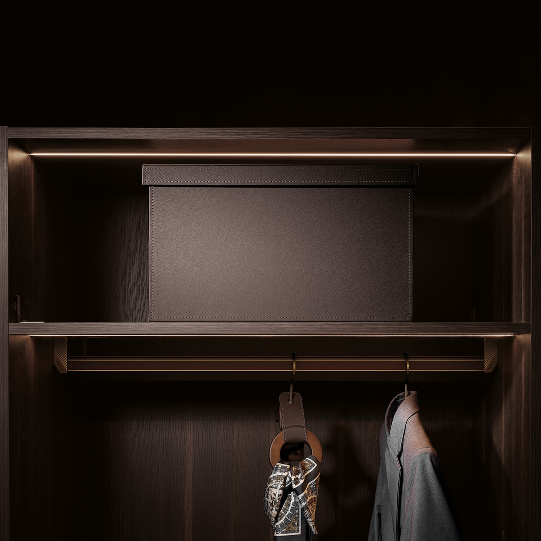 Lighted Closet Rod And Storage Box