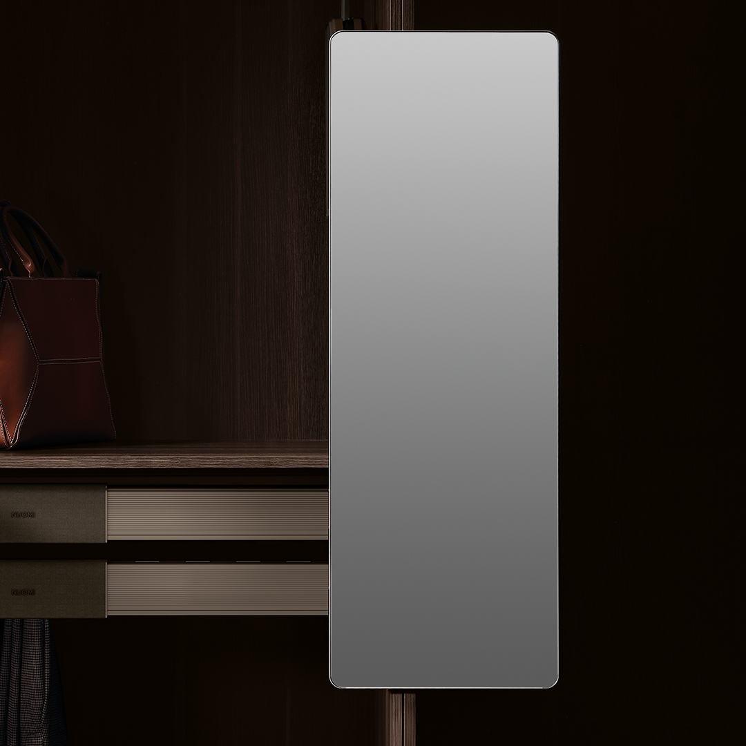 Slim Pull-Out Closet Mirror