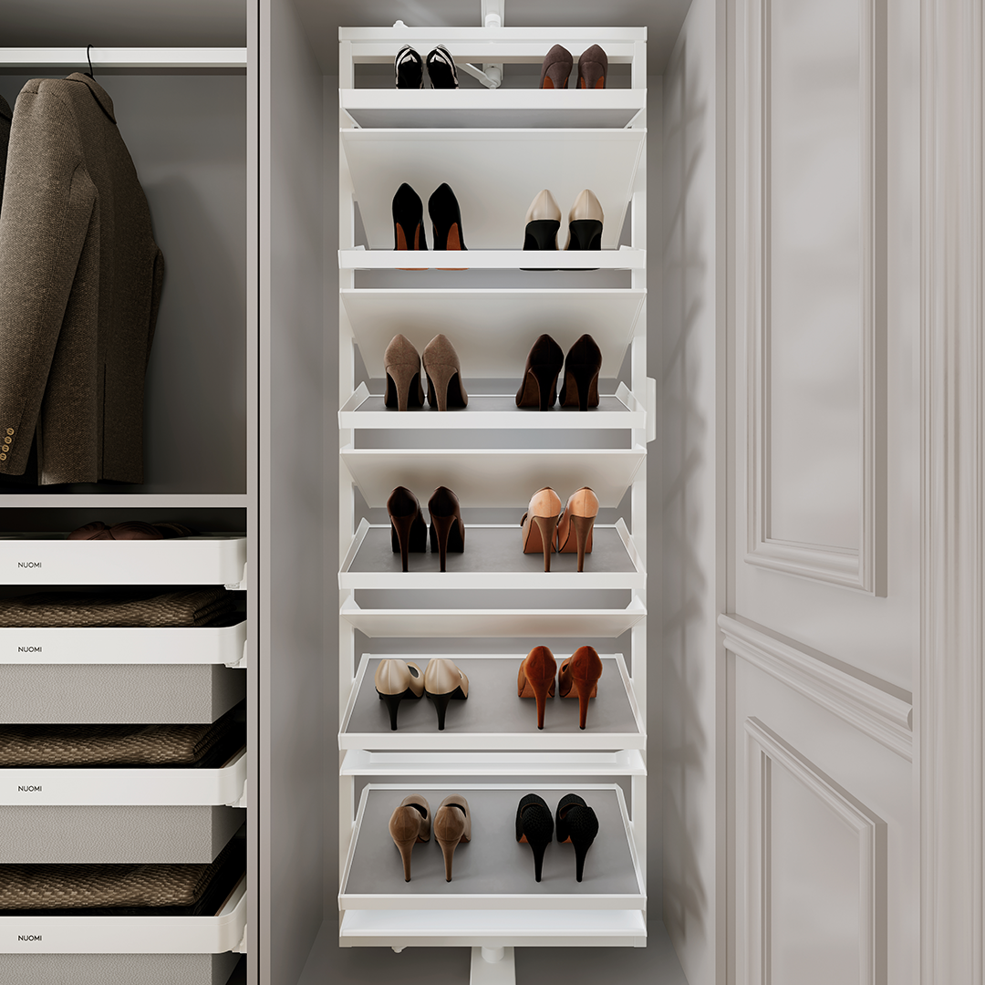 White Pull-Out Shoe Rack