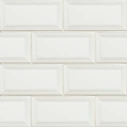 White Subway Tile Beveled 3x6